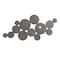 52" Black Contemporary Metal Wall Mirror Cluster